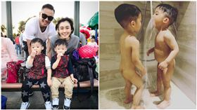 陳建州,黑人,范范,范瑋琪,飛飛翔翔,飛翔兄弟,飛飛,翔翔,雙胞胎,洗澡,玩水,裸體/范瑋琪臉書