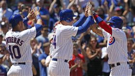 Javier Baez（右）滿貫砲和隊友慶祝（ＡＰ）