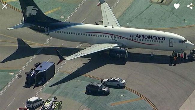 飛機降落撞補給卡車　6人受傷送醫