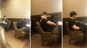 情侶,咖啡廳,上下抽動（圖／翻攝自爆廢公社）