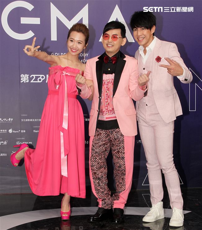 第28屆金曲獎頒獎典禮暨星光大道主持人黃子佼、Dennis (區耕祥)、 Lulu (黃路梓茵)亮相。（記者邱榮吉/攝影）