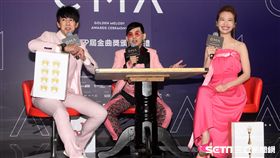 第28屆金曲獎頒獎典禮暨星光大道主持人黃子佼、Dennis (區耕祥)、 Lulu (黃路梓茵)亮相。（記者邱榮吉/攝影）