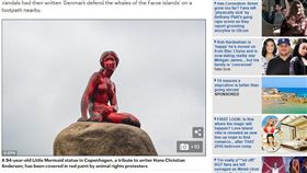 16:9
慎入！反對法羅群島血腥獵鯨　丹麥小美人魚像遭潑紅漆
圖／翻攝自每日郵報
http://www.dailymail.co.uk/news/article-4554862/Little-Mermaid-statue-doused-red-paint-Denmark.html