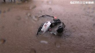暴雨狂襲三芝　駕駛冒險涉水卡路中