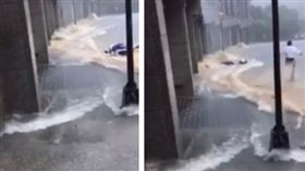 基隆騎士被水沖走，管理員急救人(圖/翻攝自基隆人臉書)