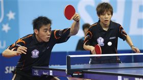 陳建安、鄭怡靜遭逆轉　世桌混雙摘銀創台灣紀錄（圖／中央社）