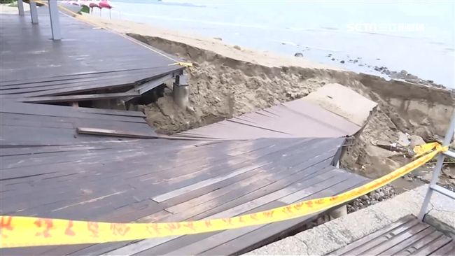 豪雨狂轟北海岸　白沙灣美景成斷崖