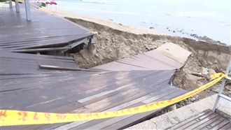 豪雨狂轟北海岸　白沙灣美景成斷崖