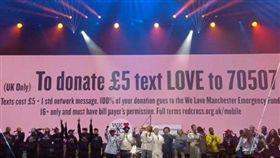 亞莉安娜,Ariana Grande,曼徹斯特,One Love Manchester,演唱會,募款　圖／翻攝自YouTube https://goo.gl/9HThLm