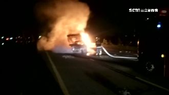 BMW撞貨車起火　貨車駕駛燒傷命危