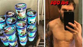 美國一名YouTuber Anthony 吃冰淇淋減肥（圖／翻攝自Anthony Instagram、Abs & Ice Cream YouTube）