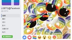 LGBTQ,Facebook,LGBT,,同志驕傲月,彩虹旗,彩虹,表情符號　圖／翻射自LGBTQ臉書 https://goo.gl/dhQVEh