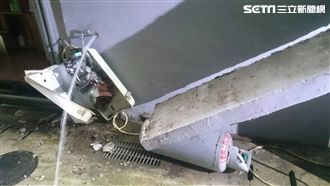 遮雨棚塌陷砸壞瓦斯桶　瓦斯外洩狂噴