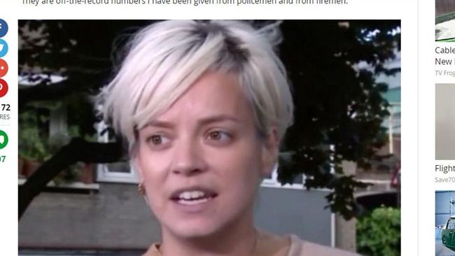 女星赴倫敦大火災區　批政府掩蓋真相