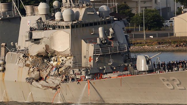 美驅逐艦撞船　失蹤7名水兵全喪生