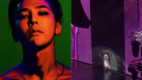 GD被關在舞台上。（合成圖／翻攝自GD官方臉書、微博）