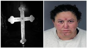 美國加州45歲媽媽費爾德（Kimberly Felder）稱「驅魔」，暴打女兒險致死。（合成圖／美聯社／達志影像、flickr,CC Licence，作者lamdogjunkie）https://goo.gl/AMmszj