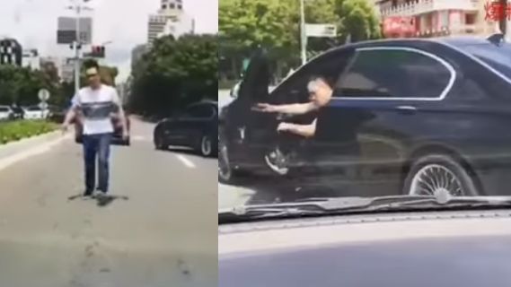 影／不滿被叭　大七哥霸氣下車釘孤支