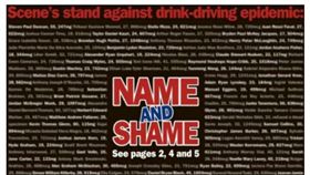 紐西蘭《山景》週報頭版全是今年酒駕犯的姓名。（圖／翻攝自Newshub）