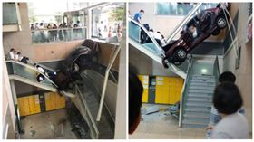 南韓三寶婦超猛　開車撞醫院斜插樓梯