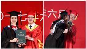 大陸，女大生，強吻校長（圖／翻攝自聞若雪微博）