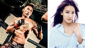 ▲劉雨柔（右）與格鬥選手男友登記成人妻，正式成為「黃太太」。（組合圖／翻攝自劉雨柔臉書／黃育仁臉書）