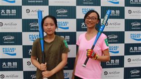 今日比賽全場唯二的女選手，來自桃園中壢的陳依婷(左)及陳昭瑩(右)。（圖／大魯閣提供）