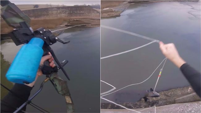 他超遠距離射魚！一發擊中讓網友傻眼