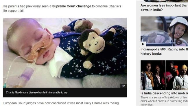 歐人權法院挺英　裁撤男嬰維生系統
