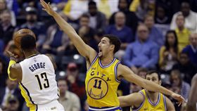 傳Paul George邀Klay Thompson加盟湖人（圖／美聯社／達志影像） 