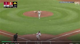 ▲LG雙子左投車雨燦發生嚴重暴傳。（圖／截自韓國媒體）