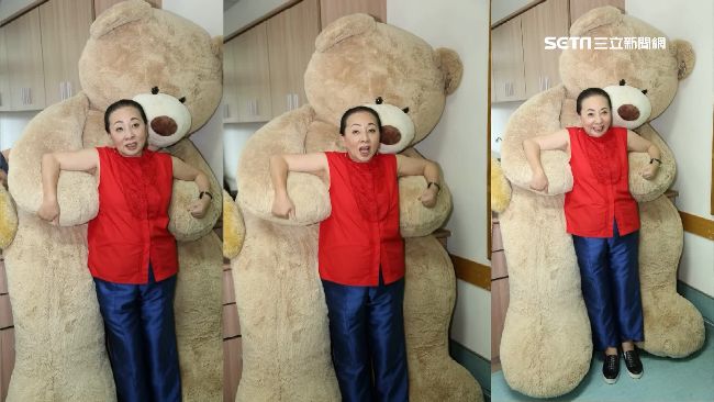 張花冠臉書po熊抱照：我單身弱女子