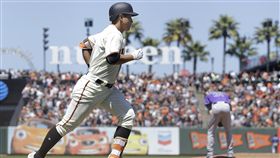 ▲舊金山巨人韓國打者黃載均初上場就開轟。（圖／美聯社／達志影像）