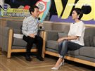 蔡黃汝（豆花妹）上三立新聞網安安大明星直播。（記者邱榮吉/攝影）