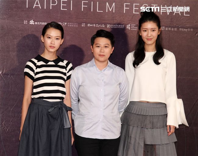 澳門電影「骨妹｣導演徐欣羨、女主角廖子妤、余香凝，來台媒體見面會。（記者邱榮吉/攝影）