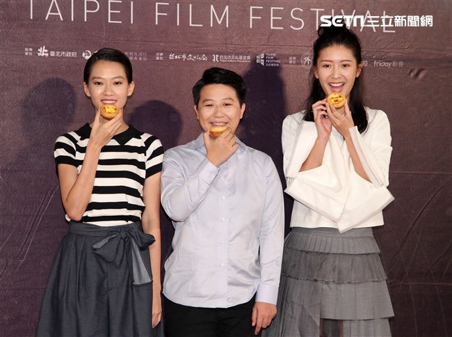 澳門電影「骨妹｣導演徐欣羨、女主角廖子妤、余香凝，來台媒體見面會。（記者邱榮吉/攝影）