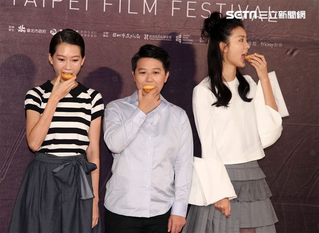 澳門電影「骨妹｣導演徐欣羨、女主角廖子妤、余香凝，來台媒體見面會。（記者邱榮吉/攝影）