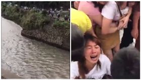 糊塗媽為拍洪水　竟將1歲兒摔進急流
圖/翻攝自微博