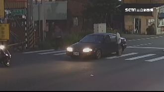 綠燈看成紅燈！無照男急煞害撞轉身逃
