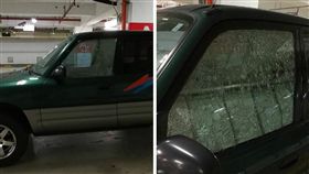 汽車,車子,車窗,溫差,溫度,熱脹冷縮,天氣,炎熱
（圖／翻攝自新竹爆料公社）