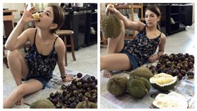 Ella擺性感姿勢　吃榴槤也時尚！
圖/翻攝自ELLA臉書