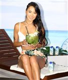 黑珍珠名模王麗雅剛完成歐洲最佳鐵人三項系列賽事，酷署運動電力滿分。（記者邱榮吉/攝影）