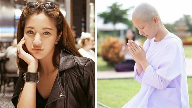 為父母祈福出家　泰氣質女模剃髮修行