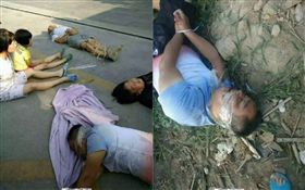 陝西大陸陝西漢中西鄉縣一處民宅遭強拆。（合成圖／翻攝自重慶晨報微博）