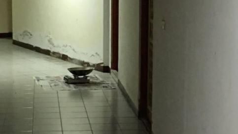 當自家廚房？超狂鄰居在走廊上煎魚