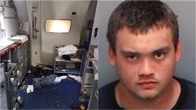 達美航空,Joseph Daniel Hudek IV,頭等艙,紅酒,空服員,擊頭,美國,航班,艙門　圖／翻攝自每日郵報　https://goo.gl/tWuT8L