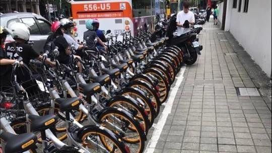 挨批都市福壽螺　oBike簡體字回