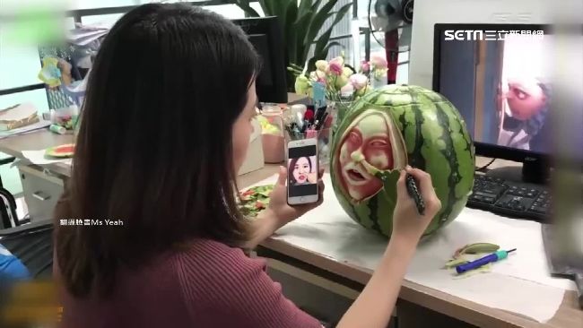 狂！吃貨姐又有巨作　西瓜宴霸氣上桌