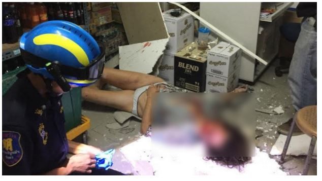 內褲女墜樓　撞破屋頂掉進便利商店