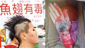 護鯊哥、魚翅、斷肢包裹（圖／翻攝自護鯊哥protectsharksman -施伯翰臉書、翻攝畫面）
